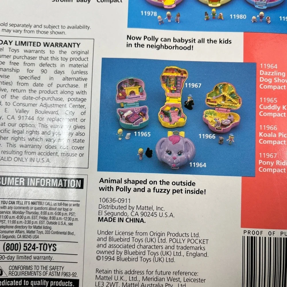 Polly Pocket 10636‎ Wild Zoo world compact NIP 1994 Bluebird  w/ bonus